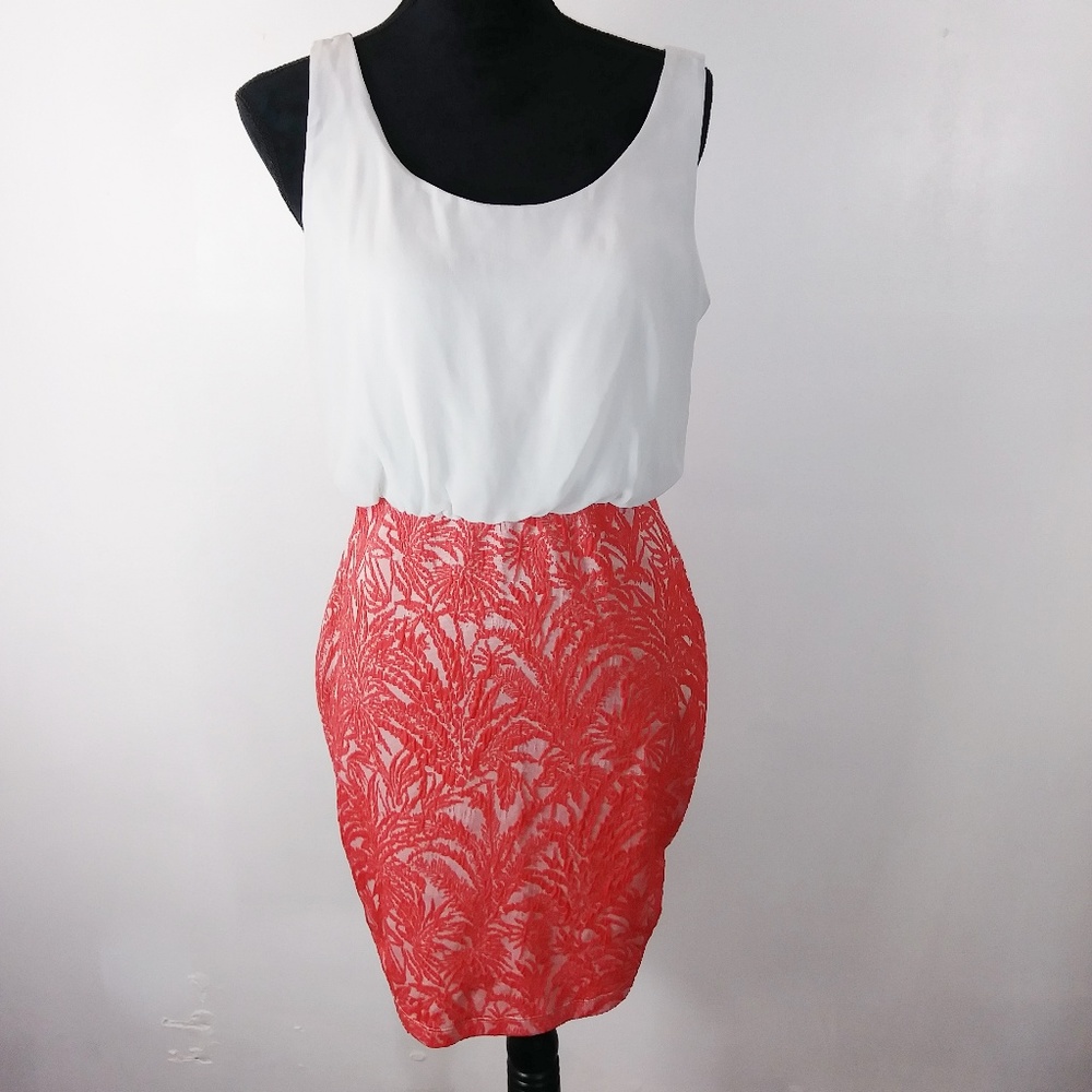 Bongo white and orange dress size L